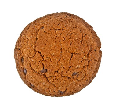 Beyaz arkaplanda izole edilmiş çikolatalı kurabiye