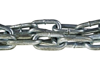 Metal zincir beyaz arkaplanda izole edildi