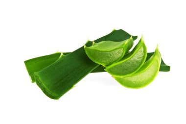 aloe vera taze yaprak beyaz arka plan üzerinde izole