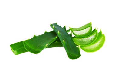 aloe vera taze yaprak beyaz arka plan üzerinde izole