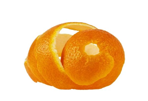 Orange peel against white background — Stock Photo, Image