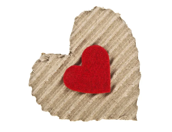 Cartón corrugado en forma de corazón — Foto de Stock