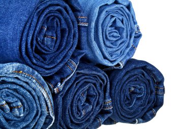 çok farklı kot beyaz arka plan üzerinde izole