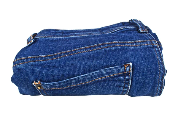 Blå jeans på en vit bakgrund — Stockfoto