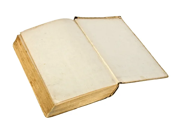 Άνοιγμα παλιού βιβλίου απομονωμένου σε λευκό φόντο — Φωτογραφία Αρχείου
