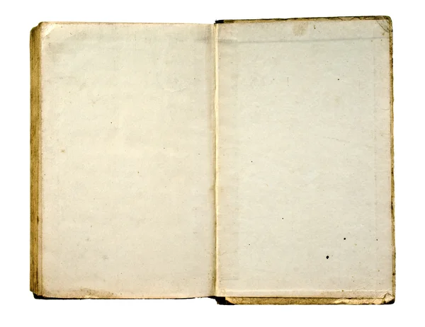 Abrir livro antigo isolado no fundo branco — Fotografia de Stock