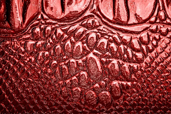 Abstrakt röd krokodilläder, kan använda som bakgrund — Stockfoto