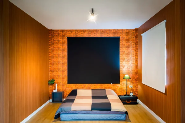 Asiático Contemporáneo Diseño Minimalista Dormitorio Cálido Acogedor Salón —  Fotos de Stock