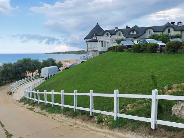 Navire Blanc Est Point Repère Crimée Maison Navire — Photo