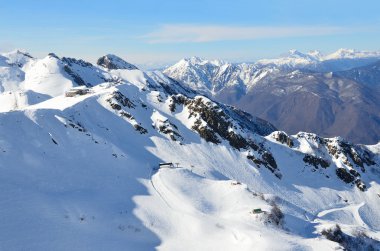 Russia, Sochi, the slopes of the ski resort Rosa Khutor clipart