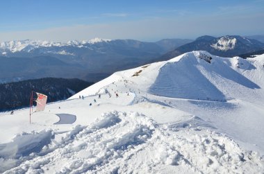 Russia, Sochi, the slopes of the ski resort Rosa Khutor clipart
