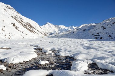 Nepal, Himalayalar, zirve Cho Oyu, deniz seviyesinden 8210 metre
