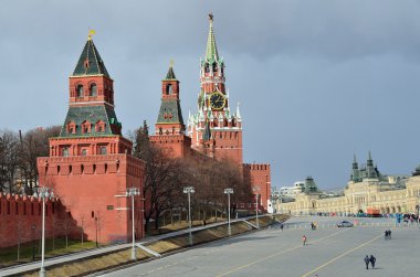 Moscow, Russia, Red square, towers of kremlin clipart