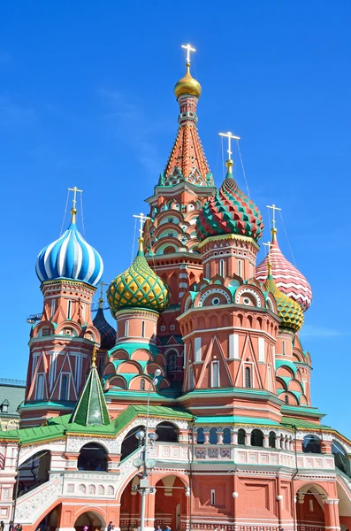 Moscou, catedral de Basílio na Praça Vermelha, Rússia — Fotografia de Stock