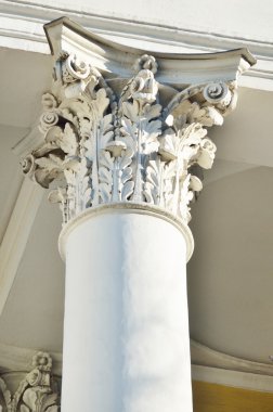 Moskova, Rusya, 26 Mart 2015. Kimse Baryshnikov homestead Myasnitskaya Street, 42, mimari, dekorasyon unsurları Anıtı