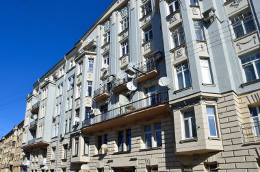 Moskova, Rusya, 27 Mart 2016, Rus sahne: 1910-1912 yıl kimse, Chaplygina street, 1a, Gribovs, evi inşa