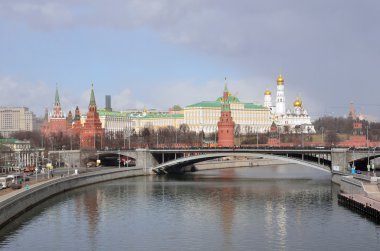 Russia,  Moscow kremlin in rain and snow