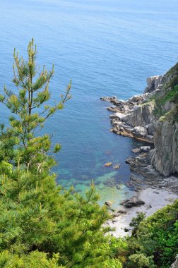 Petrov island, Primorsky Krai, Russia. One of the bays in sunny weather
