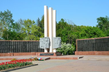 Ussuriysk, Rusya, 19 Mayıs 2016. Ussuriysk, Büyük Vatanseverlik Savaşı savaşlara düşen askerler için bir anıt