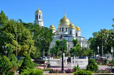Simferopol, Kırım'da, Temmuz, 14, 2016. Katedral Saint adına büyük Prens Alexander Nevsky Kırım Cumhuriyeti Akmescit şehir merkezinde kutsanmış.