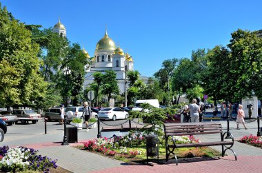 Simferopol, Kırım'da, Temmuz, 14, 2016. Katedral Saint adına büyük Prens Alexander Nevsky Kırım Cumhuriyeti Akmescit şehir merkezinde kutsanmış.