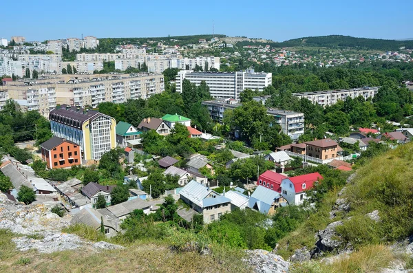 Krym, pohled městě Simferopol od Petra skály — Stock fotografie