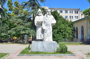 Simferopol, Kırım'da, Temmuz, 14, 2016. Ivan Aivazovsky ve Simferopol Gabriel Aivazovsky Anıtı
