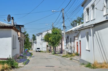 Simferopol, Kırım'da, Temmuz, 14, 2016. Eski Volodarskogo sokakta Simferopol tarihi merkezi