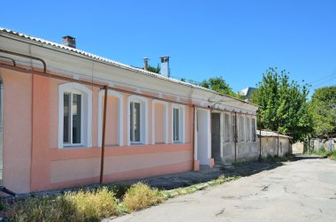 Simferopol, Kırım'da, Temmuz, 14, 2016. Eski evlerde Simferopol tarihi merkezi