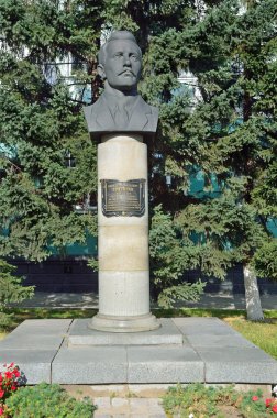 Barnaul, Rusya, Ağustos, 30, 2016. Kimse Prisyagn Ivan Bonifatevich, ilk Barnaul Başkan ve Altay Komiteleri Rcpb başkanı anıt