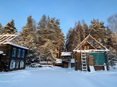Zheludyevo, Pokrov, Vladimir bölgesi, Rusya, 17 Ocak 2021. Etnografik park müzesi 