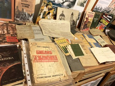Zheludyevo, Vladimir bölgesi, Rusya, 17 Ocak 2021. Ateist 'in İncili açık hava etnoğrafya müzesi 