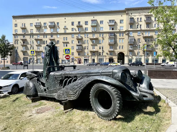 Moscou Rússia Junho 2021 Fragmento Monumento Mikhail Bulgakov Parque Perto — Fotografia de Stock