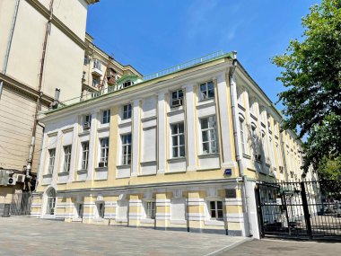Moskova, Rusya, 26 Haziran 2021. Zemlyanoy Val, 39 numara. Boyar I.P. Matyushkin, tüccar P. V. Lukutin 'in mülkü.