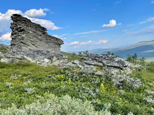 Widok Góry Uralskie Przełęczy Dyatlov Lecie Rosja — Zdjęcie stockowe