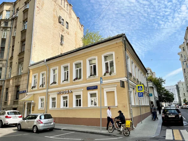 Moskova Rusya Ağustos 2021 Adres Tarihi Bina Maly Afanasyevsky Sokağı — Stok fotoğraf