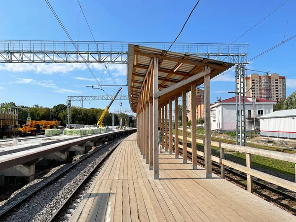 Balashikha Rusia Agosto 2021 Reconstrucción Plataforma Estación Tren Balashikha Rusia — Foto de Stock