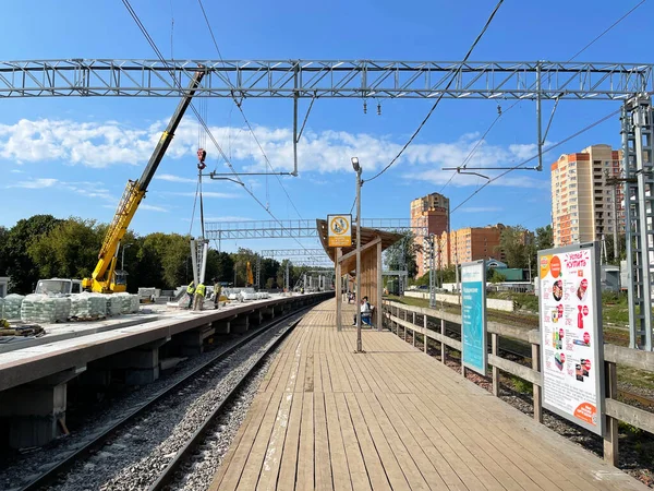 Balashikha Rusia Agosto 2021 Reconstrucción Plataforma Estación Tren Balashikha Rusia — Foto de Stock