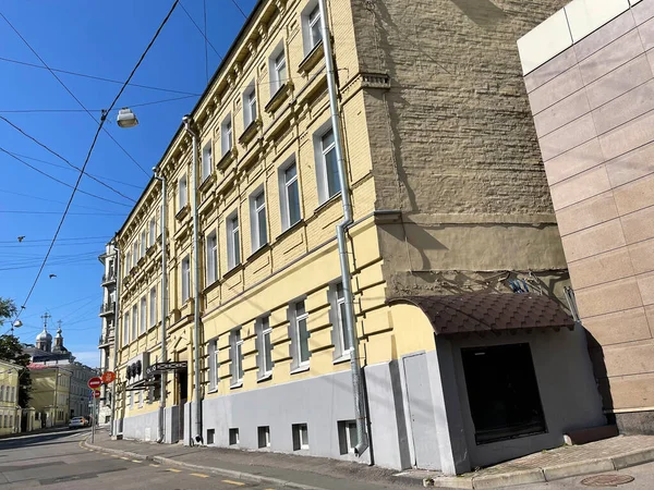 Moscow Russia August 2021 Moscow Building Building Lyalin Lane Side — Stock Photo, Image