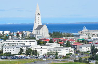 View of Reykjavik, the Lutheran Church Hallgrímskirkja