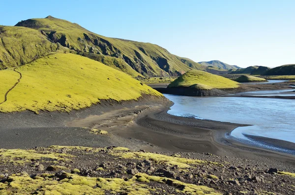 Island, hor a řek — Stock fotografie