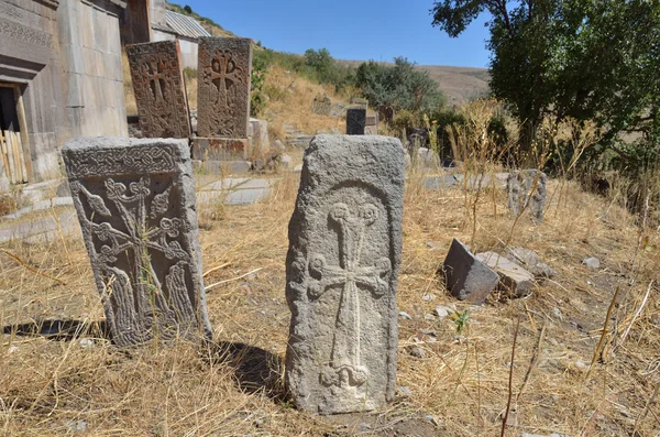 アルメニア、古代 khachkars?Tsahats kar 修道院 — ストック写真