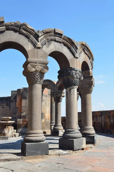 The ruins of the ancient temple of Zvartnots, Armenia — Stock Photo, Image