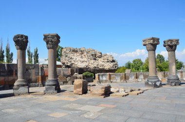 The ruins of the ancient temple of Zvartnots, Armenia clipart