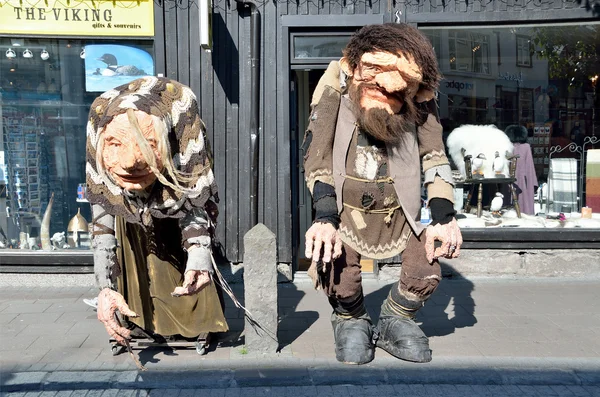 Akureyri, Iceland, August, 12, 2014. Nobody, Sculpture of the Vikings in centre of Akureyri