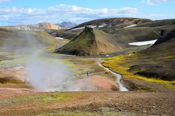 Iceland, hot springs in the mountains — Stock Photo, Image