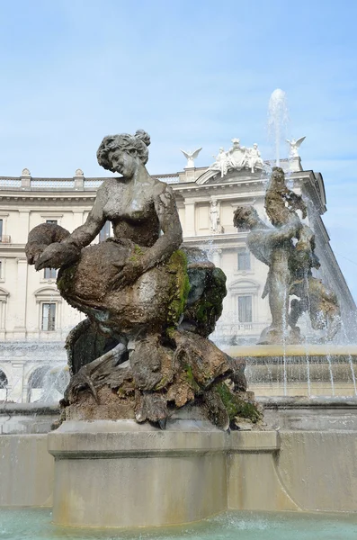 Rome, Italy, March 17, 2013,Nobody, fragment of fountain of the Naiads on the Republic square in Rome Royalty Free Stock Images