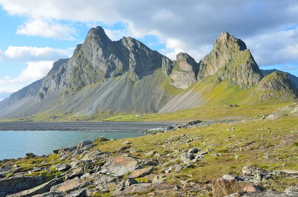 Island, Berge und Meer — Stockfoto