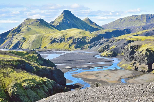 Island, mountain floden — Stockfoto