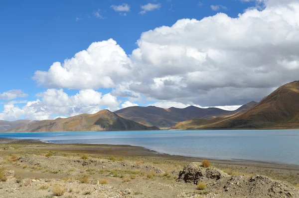 Tibetian 高原、聖なる湖ヤムジョユムツォ [湖] — ストック写真